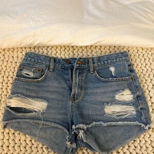 Billabong Blue Distressed Jean Shorts